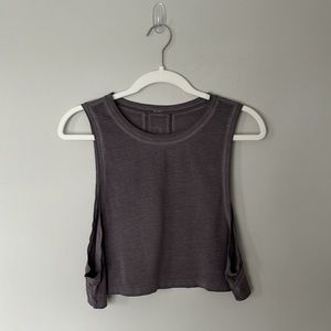 Grey Lulu Cropped Muscle Tank